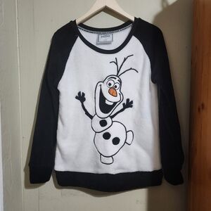 Disney Black and White Olaf Crew Neck Sweater